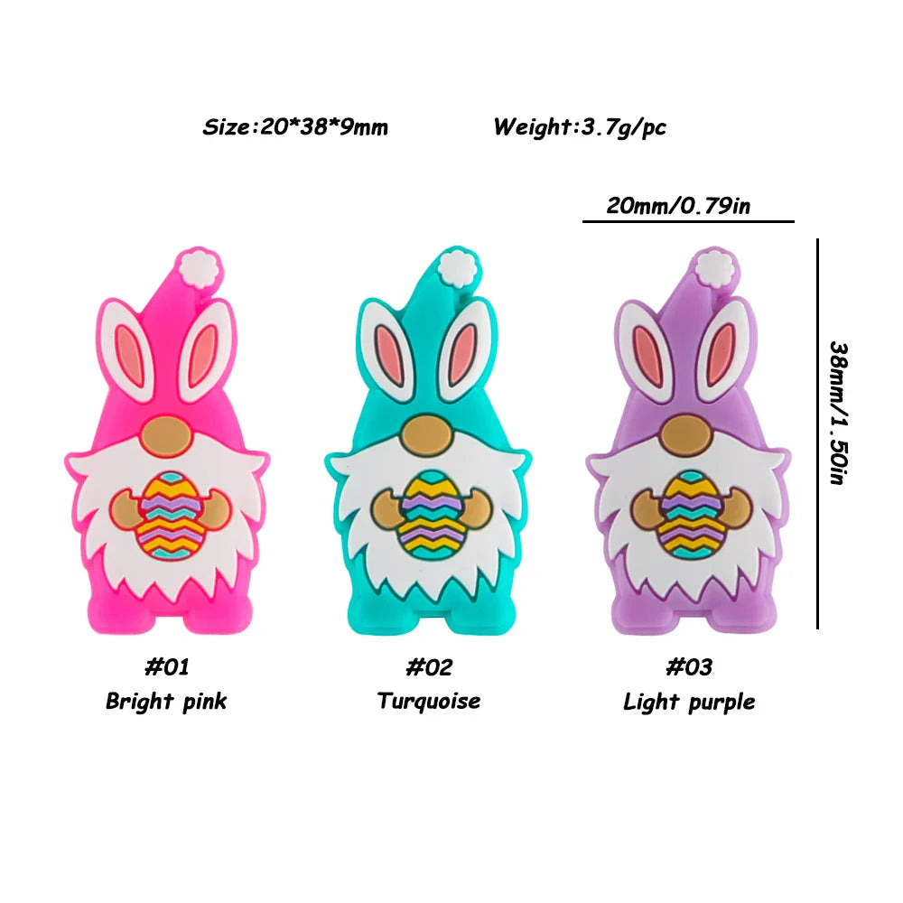 Kovict 5/10Pcs New Focal Silicone Beads Easter Series Bead For Jewelry Making DIY  KeyChain Bracelet Necklace Pen Accessories Lootquake LLC