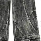 PFNW Spliced Design Washed Denim Jeans Men's Streetwear Fashion Straight Leg Denim Pants Hip Hop Trendy Trousers Spring 28W4634 Lootquake LLC