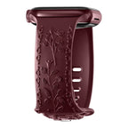 Apple Watch Silicone Band - Floral Engraved - Stylish Design - SJB-DIAMOND ELITES