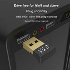 USB Bluetooth 5.3 Adapter Wireless Bluetooth 5.1 Dongle Adapter for PC Laptop Wireless Speaker Audio Receiver USB Transmitter Lootquake LLC