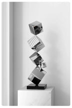 Stainless Steel Geometric Modeling Statues Modern Simple Luxury Living Room Entrance Hall Lobby Creative Sculptures Home Decor Lootquake LLC