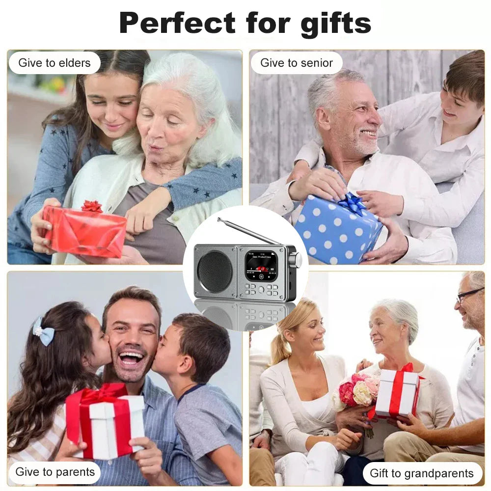 Wireless Bluetooth5.4 Speakers 87.5-108MHz Portable FM Radio Outdoor Radio MP3 Music Player Support Earphone TF Card Video Clock Lootquake LLC