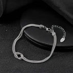 ORSA JEWELS Classic 14K Gold Double Layer Corn Chain Bracelet Fashion 925 Sterling Silver Bracelet for Women Party Jewelry SB196