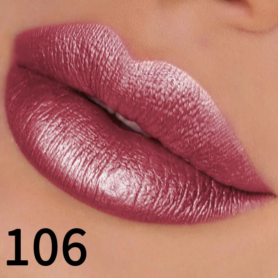 19 colors glitter lipstick hydrating red pink sparkling shine lip color highly pigmented lip tints metallic finish lip makeup Lootquake LLC