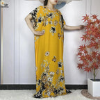 2024 Latest Muslim Sets Women Clothing Cotton Floral Loose Dashiki Long Dress African Abaya Dubai Traditional Islamic Clothing
