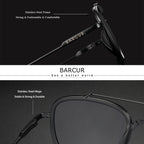 BARCUR Cool Oval Double Beam Fashion Sunglasses for Women & Men Polarized Sunshade UV400 Protection Trendy Outdoor Eyewear with Exclusive White Brand Gift Box for Summer