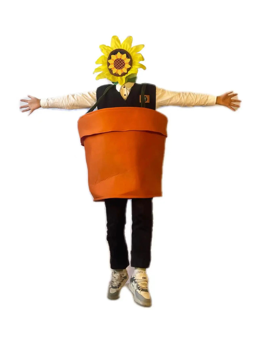 Halloween Flower Pot Costume Sunflower Costume with Headpiece for Adults Kids Cosplay Women Garden Theme Party Sunflower Lootquake LLC