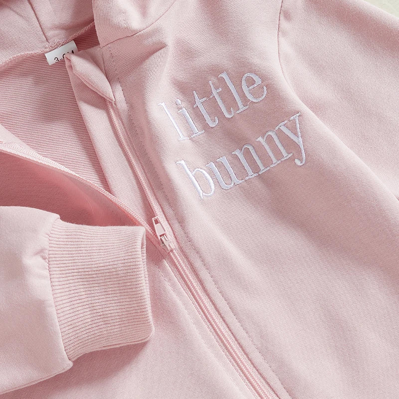Adorable Infant Easter Romper with Hood Zipper Closure and Bunny Ears - Long Sleeve  for Spring Celebrations Lootquake LLC