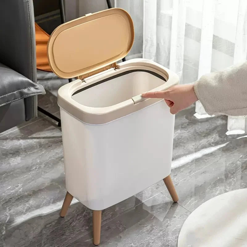 Kitchen Bathroom Living Room Office Bedroom Household Trash Can Small Medium Large Size Waste Bin with Lid Lootquake LLC