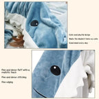 Shark Blanket Adult Cartoon Sleeping Bag Pajama Hooded Warm Flannel Funny Homewear Shark Onesie Sleeping Bag Winter Warm Blanket Lootquake LLC