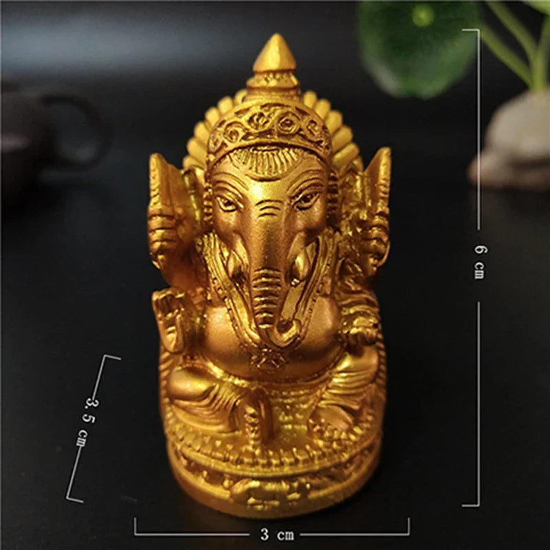 Ganesha Buddha Statue Elephant God Sculpture Ganesh Figurine Man-made Jade Stone Garden Home Decoration Accessories Statues Lootquake LLC