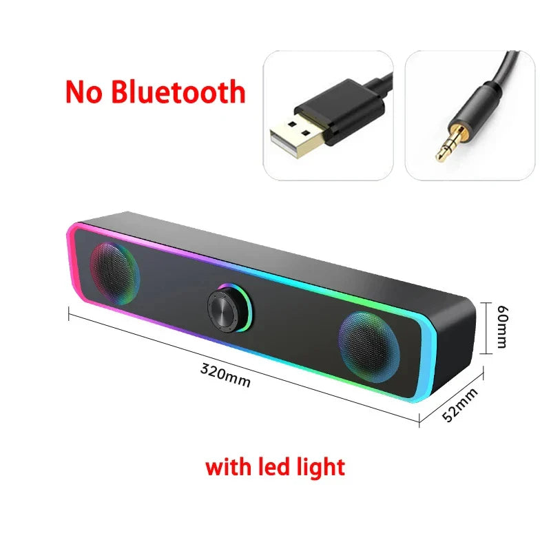 Bluetooth Speaker 4D Surround Soundbar Wired Computer Speakers Stereo Subwoofer Sound Bar for Laptop PC Theater TV Aux 3.5mm Lootquake LLC