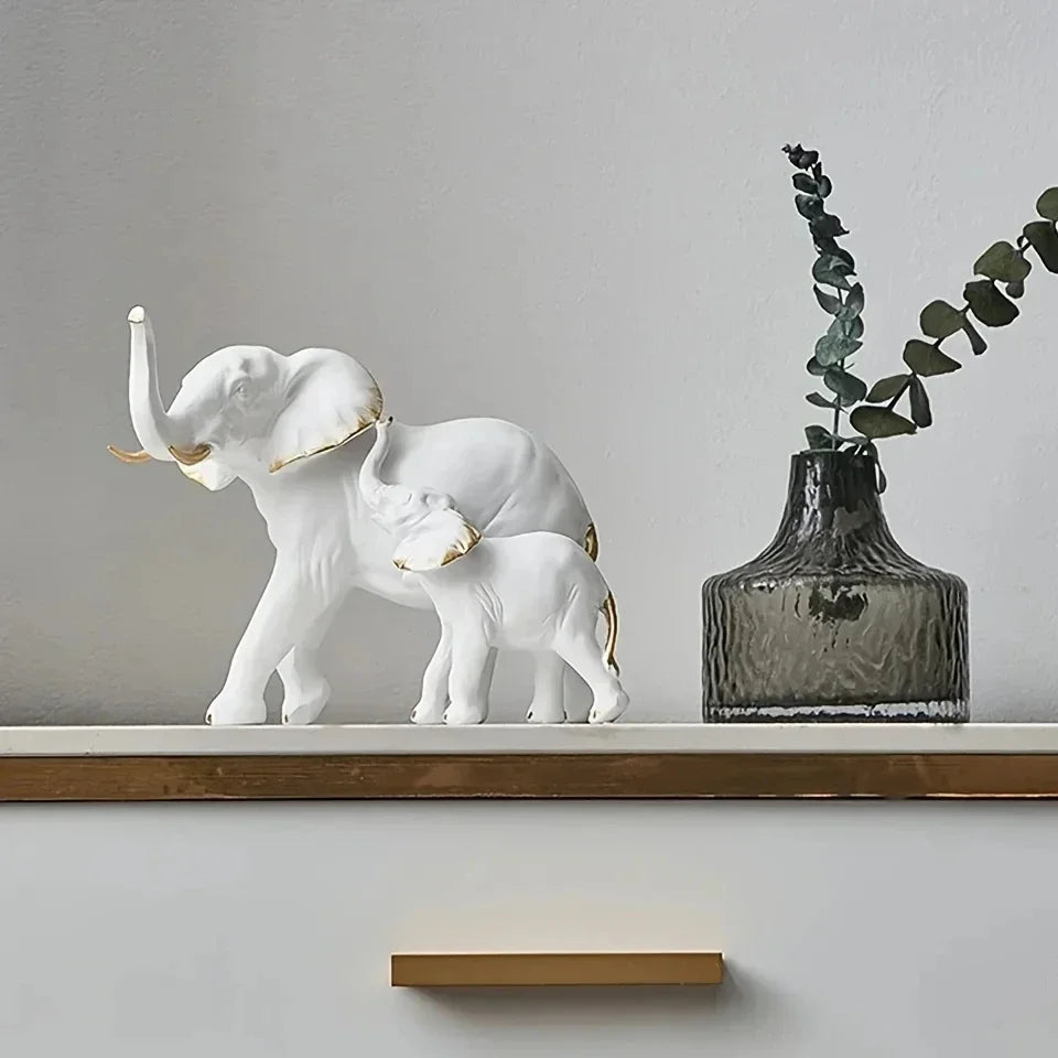 1pairs Creative Modern Decor Animal Resin Elephant Statues & Figurines Sculpture Living Room Table Ornaments Crafts Lootquake LLC