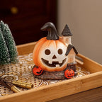 Decorative Resin Halloween Pumpkin House Unique Handmade Haunted House Ornaments Scary Pumpkin Figurine Festival Decor