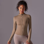 Women's Full Zip Yoga Top With Thumbholes - SJB-DIAMOND ELITES