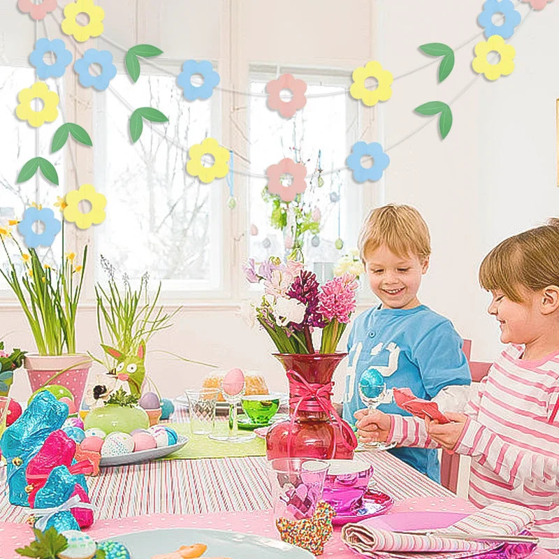 3M Happy Easter Banner Rabbit Carrot Egg Cartoon Bunny Garland Wall Hanging Bunting Flag Easter Party Decoration For Home Lootquake LLC