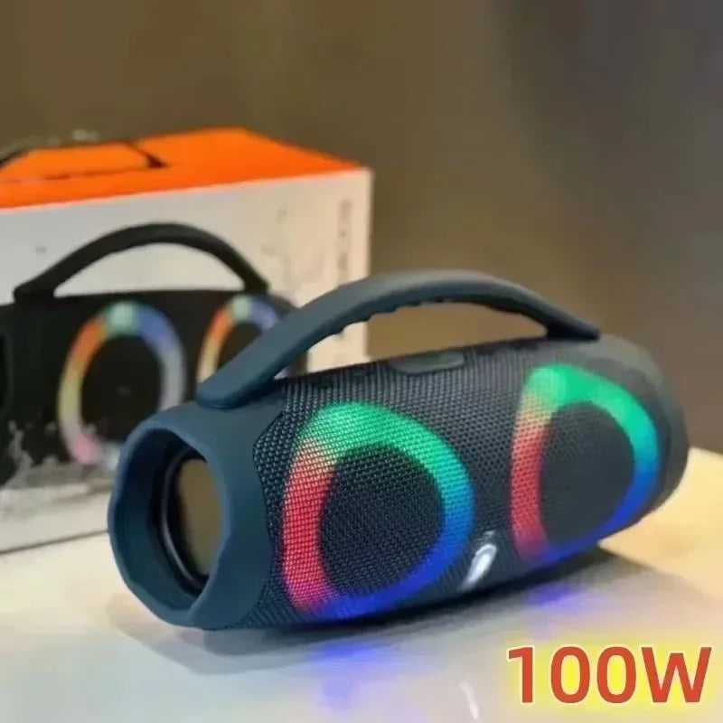 Portable Waterproof 100W High Power Bluetooth Speaker RGB Colorful Light Wireless Subwoofer 360 Stereo Surround TWS FM Boom Box Lootquake LLC
