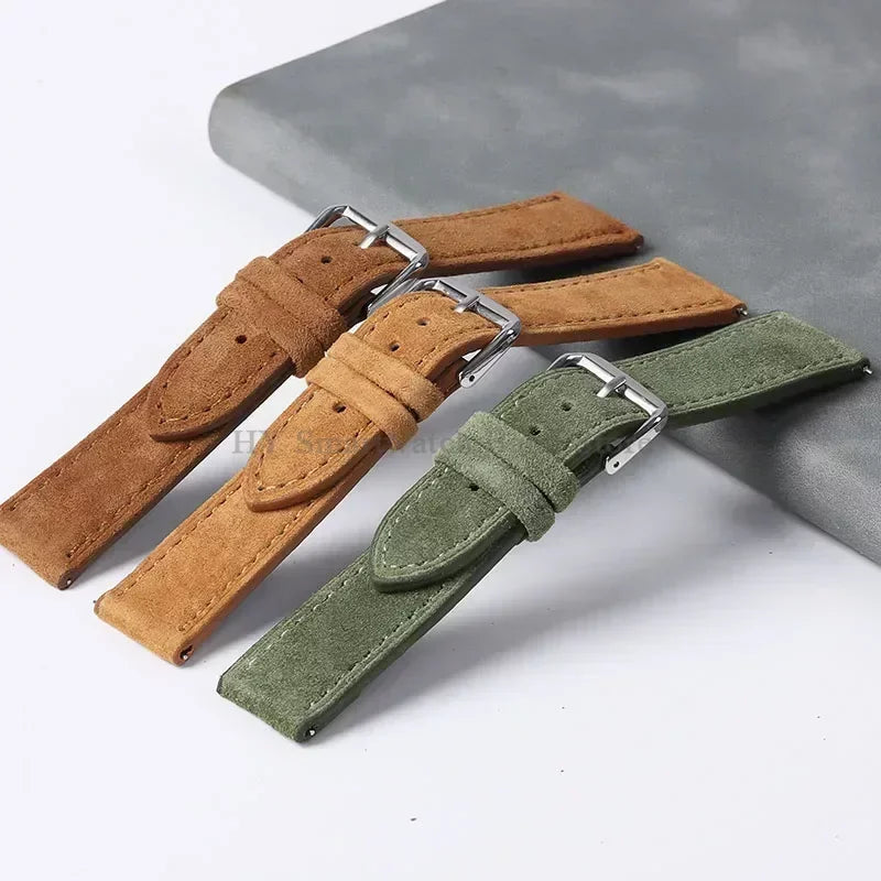 Motorola Moto Vintage Suede Leather Quick Release Watch Band Strap