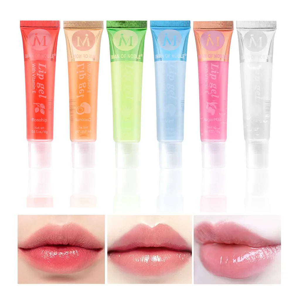 6Pcs Fruity Flavor Watery Glossy Lip Gloss Set Clear Lip Gel Hydrating Moisturizing Lip Gloss Women Lips Makeup Wholesale Lootquake LLC
