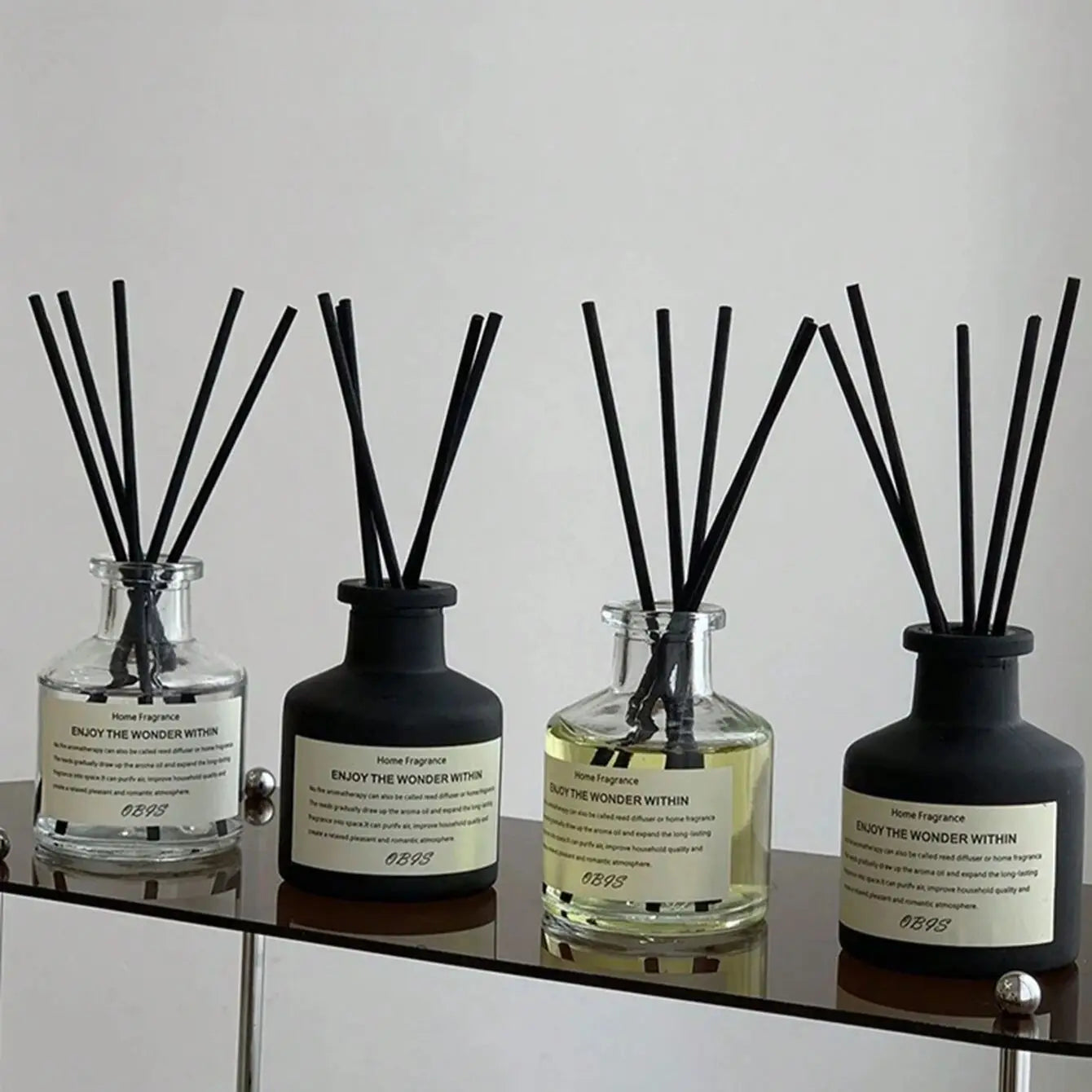 50ml Aromatherapy Essential Oil Flameless Freesia Jasmine Fragrance Oil with Reed Diffuser Stick Home Room Air Freshener Decor Lootquake LLC