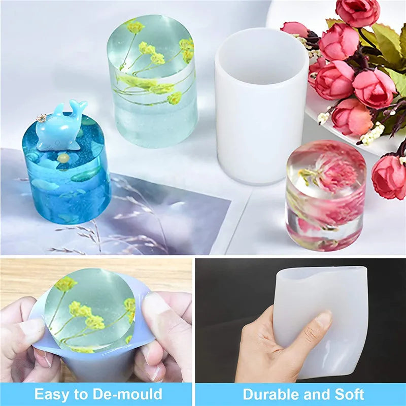 3D Cylinder Shape Candle Silicone Mold DIY Cented Candle Soap Mould Craft Gift Making Plaster Resin Wax Homemade Decoration Lootquake LLC