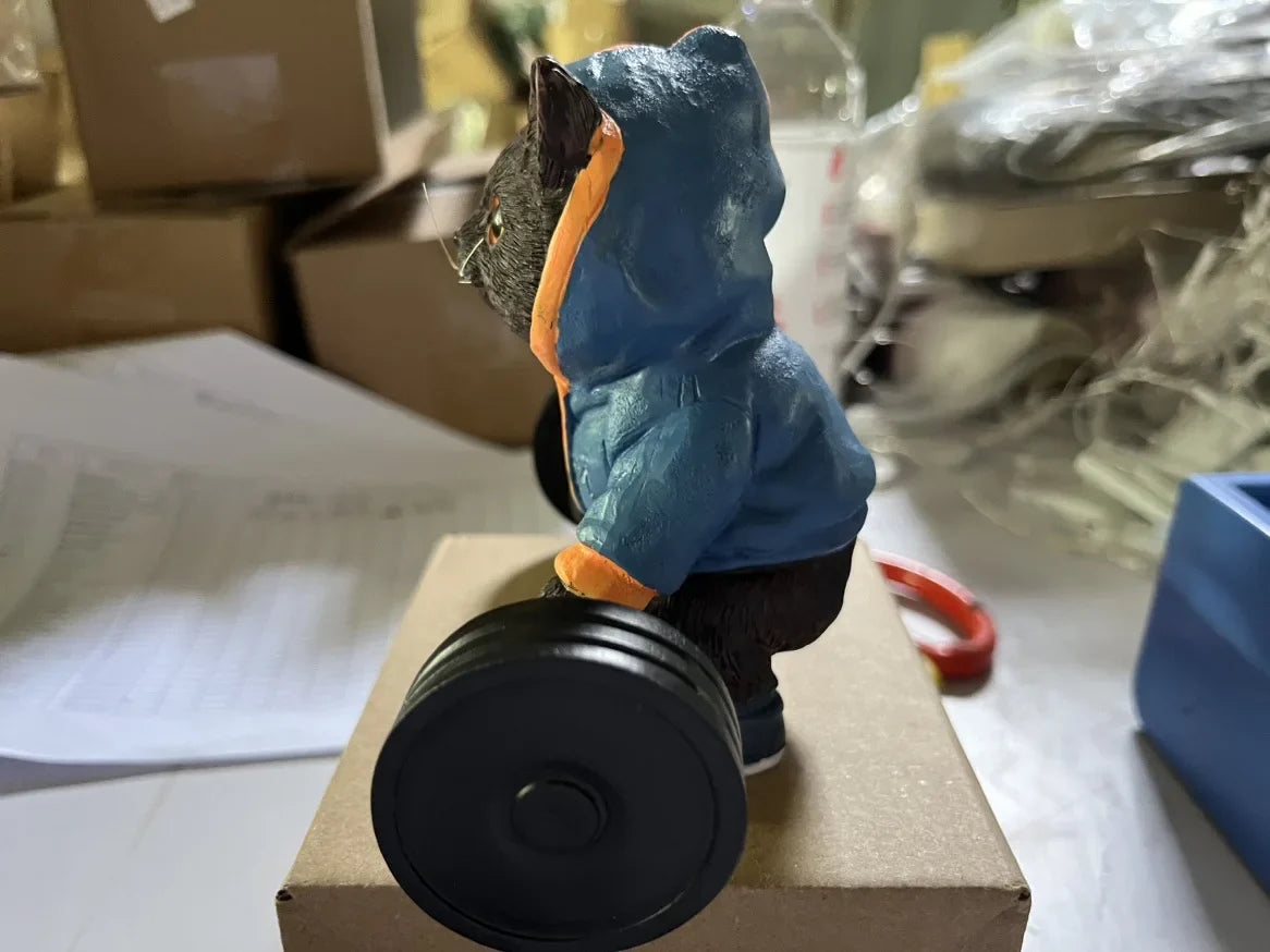 Cute Fitness Cat Sculpture. Cute Fitness Cat Sculpture Home Decor  Desk Decor Lootquake LLC