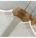Half High Collar T-shirts Flying Sleeve Design Slim Knitted Sleeveless Top Women Simple Comfortable White T-shirts Summer 2025