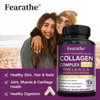 Multi-Collagen Capsules for Men and Women - Hydrolyzed Type I II III V X for Skin, Hair, Nails, Bones, Joints, Nutrition Lootquake LLC