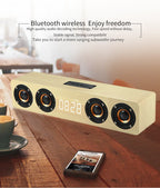 Wooden Bluetooth Speaker Portable Wireless Subwoofer Clock Soundbox Home Computer Echo Wall Soundbar HiFi Stereo TF AUX U Disk Lootquake LLC