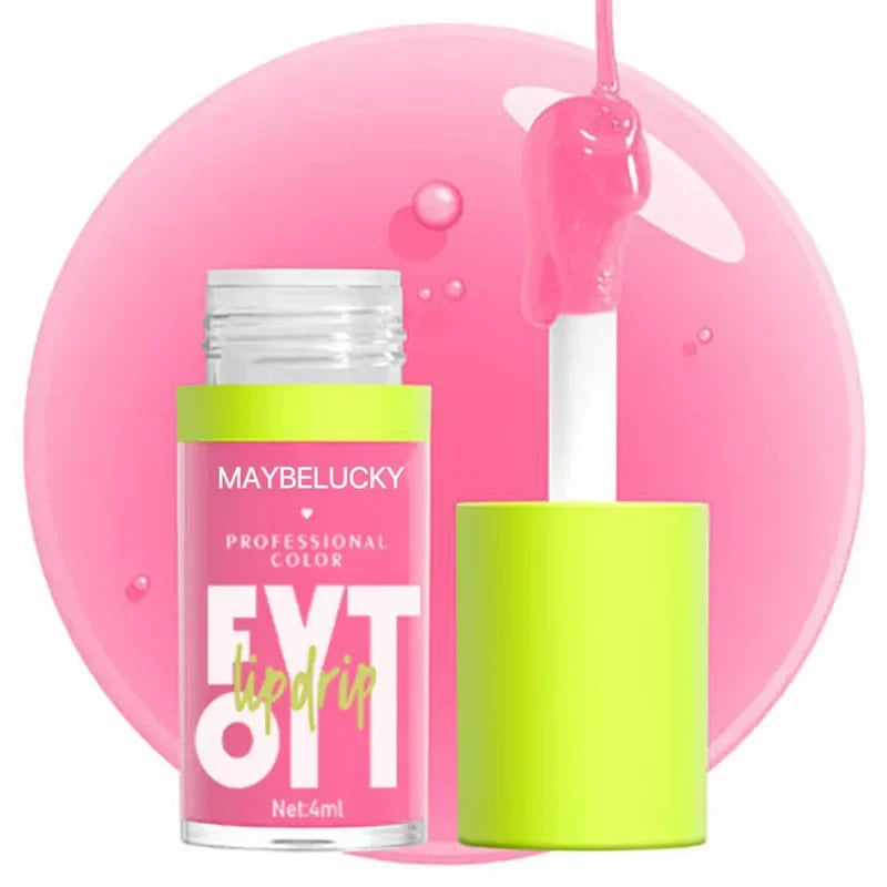 Glitter Lip Gloss Lip Plumper Moisturizing Makeup Nutritious Liquid Lipstick Transparent Cherry Mineral Non-stick Cup Lip Oil