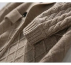 Korean French Style Cashmere Sweater Ladies Wool Windbreaker Cardigan New Autumn Winter Women Knitted Sweater Long Cardigan Coat
