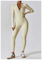 Yoga Jumpsuit Long Sleeved Zipper Rompers THRIXINE