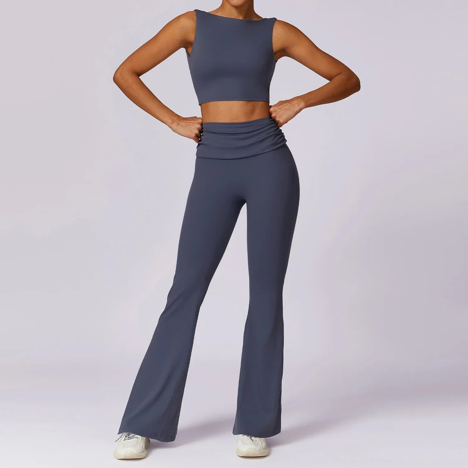 Elevate Activewear: Seamless Leggings & Top Set THRIXINE