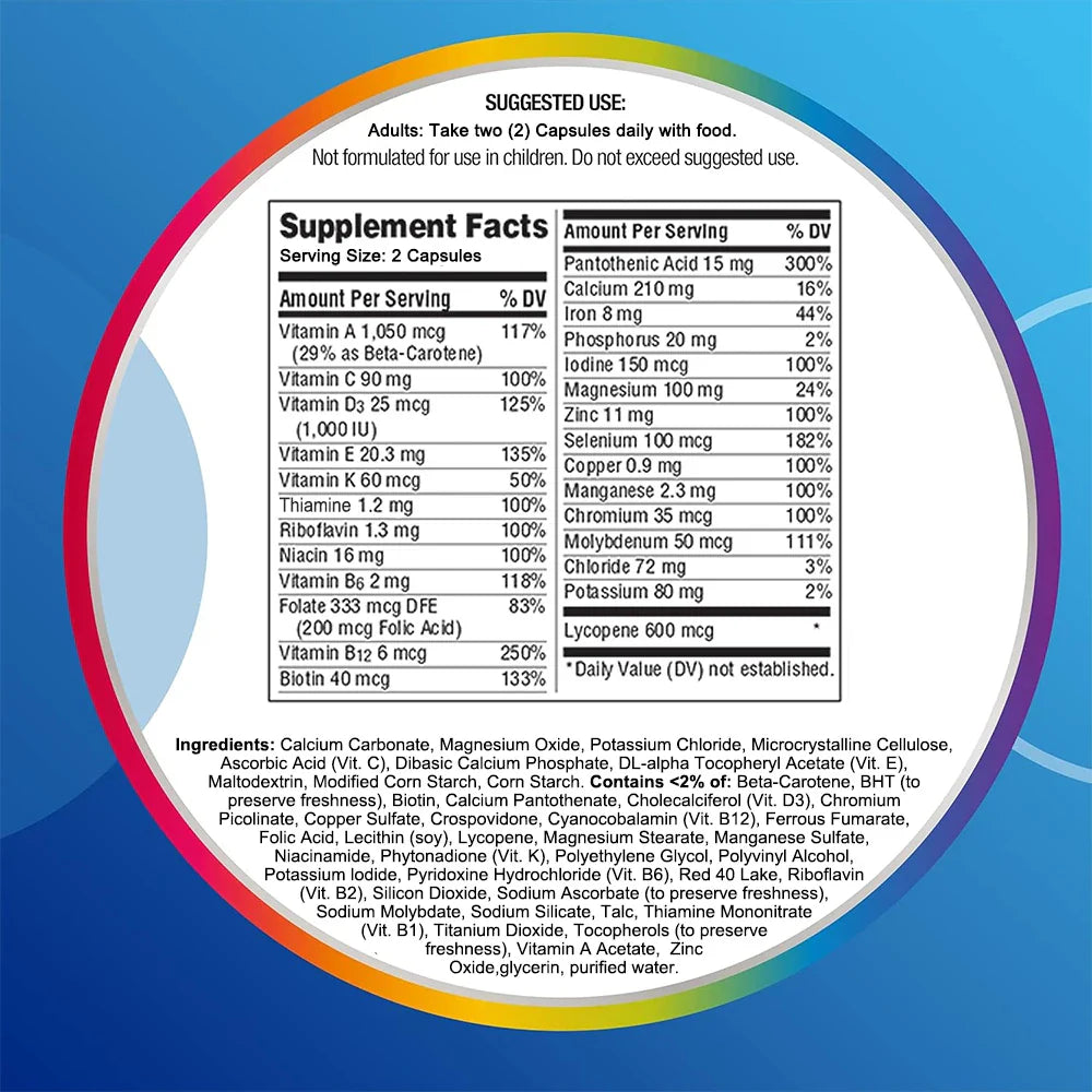 Multivitamin Capsules - Support Energy, Immunity, Metabolism, Muscle Function, Dietary Supplement for Men Lootquake LLC