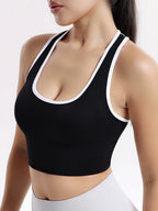 VEQKING Seamless Ribbed Racerback Sports Bra THRIXINE