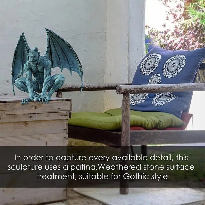 Gargoyle Statues Outdoor Winged Gargoyle Garden Sculpture Home Decor Figurine Resin Gothic Indoor Outdoor Decor Statue