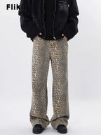 Y2k Vintage Leopard Print Loose Women Jeans Autumn New Classic Straight High Waist Slim Casual Fashion Female Jeans 2024 New Lootquake LLC