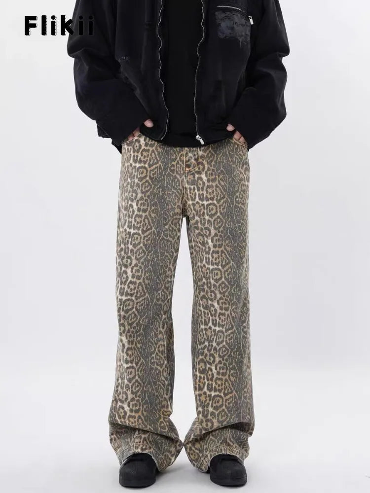 Y2k Vintage Leopard Print Loose Women Jeans Autumn New Classic Straight High Waist Slim Casual Fashion Female Jeans 2024 New Lootquake LLC
