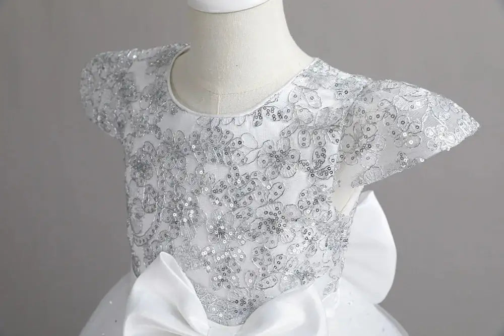 New Christmas Party Princess long dress children's dress children's gauze lace birthday party dinner ball big butterfly dress