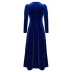 Girls Velvet Medieval Princess Dress Long Sleeve Renaissance Retro Robe Ancient Roman Long Dress for Halloween Carnival Party