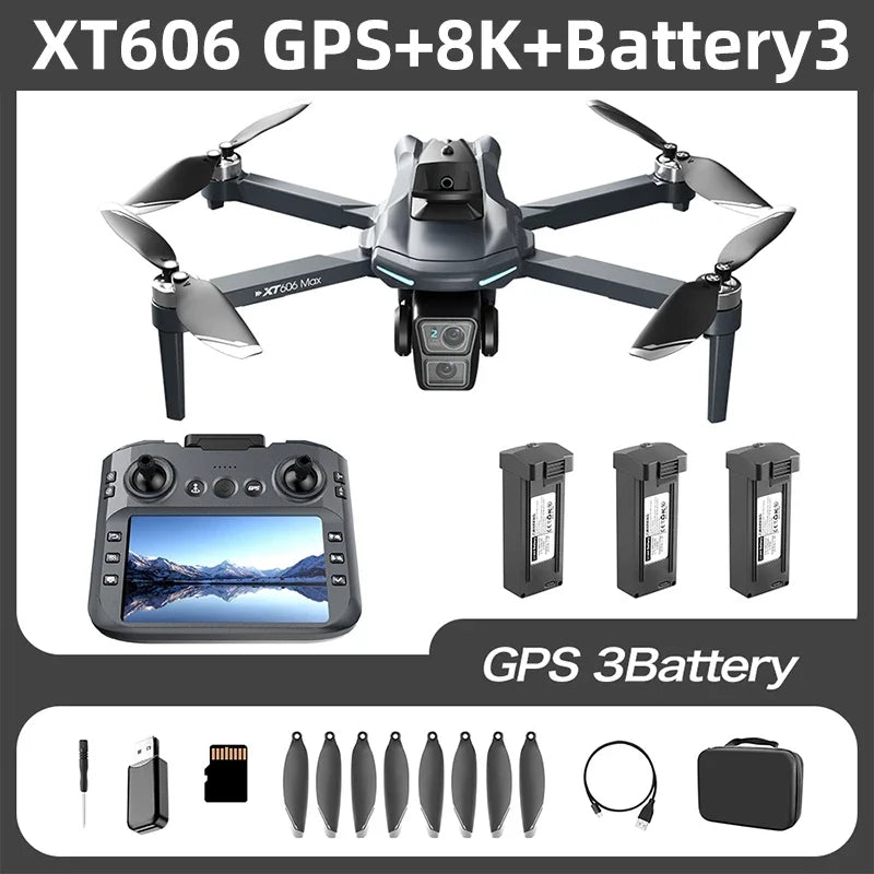 Lenovo Drone With screen RC 8K Professional HD Aerial Photography GPS Laser obstacle avoidance Three-axis gimbal Aircraft