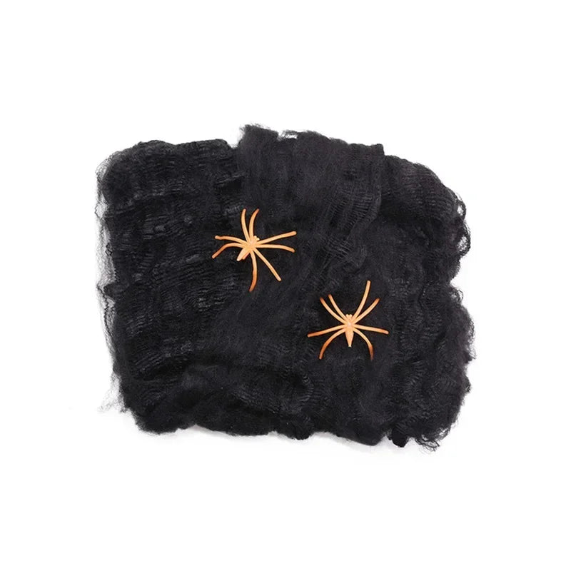 Halloween Decorations Artificial Spider Web Stretchy Cobweb Scary Party Halloween Decoration for Bar Haunted House Scene Props Lootquake LLC