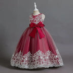 New Christmas Party Princess long dress children's dress children's gauze lace birthday party dinner ball big butterfly dress