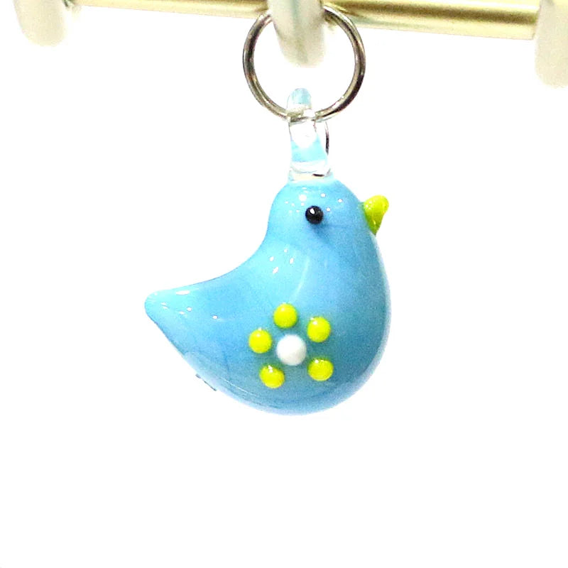 2pcs Cute Tiny Bird Charm Glass Pendant Kawaii Style Bird Mini Figurine Easter Ornament for Diy Women Jewelry Making Accessories Lootquake LLC