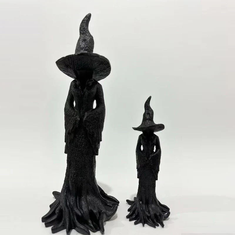 Halloween Witch Decoration Statue, Gothic Resin Sculpture Ornament, Retro Magician Decoration Craft, Dark Fantasy Decoration. Lootquake LLC
