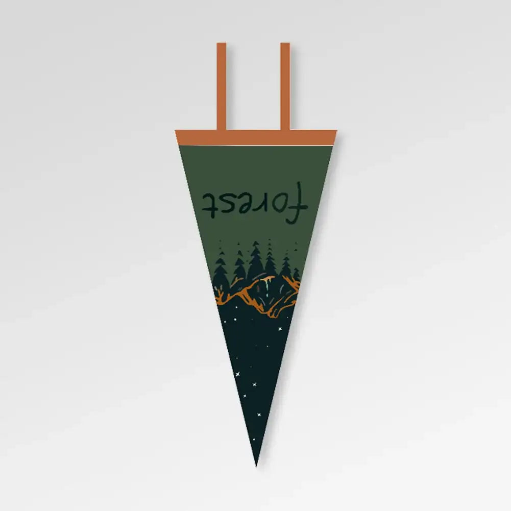 Outdoor Camping Tent Pennant Flags Picnic Canopy Atmosphere Decorations Camp Hanging Flags Holiday Scene Felt Bunting