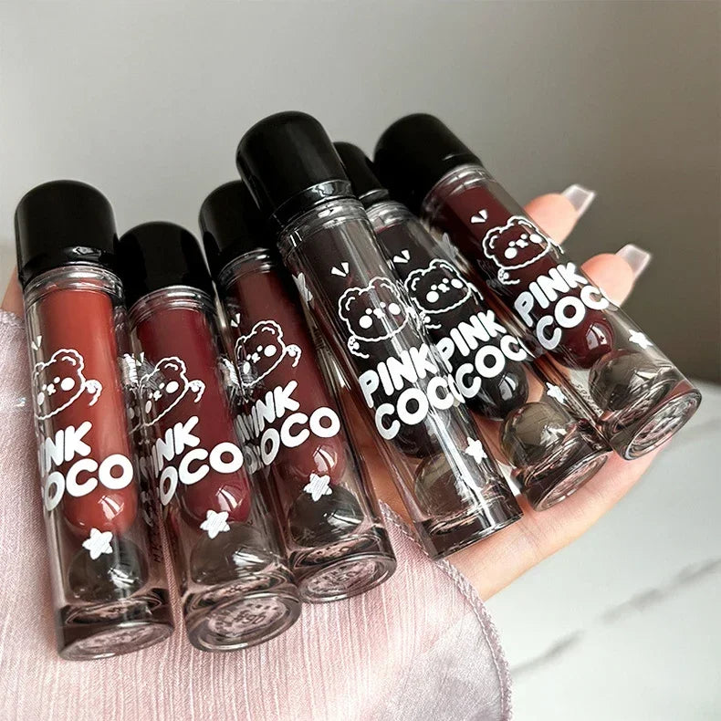 Dark Red Brown Mirror Lip Glaze Water Light Moisturizing Non-stick Cup Highly Pigmented Red Liquid Lipstick Lips Makeup Cosmetic Lootquake LLC
