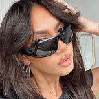 Unique Y2K Designer Luxury Sunglasses Women Rectangle Big Frame Sun Glasses For Men Outdoor UV Protection Classic 2000S Black Sh
