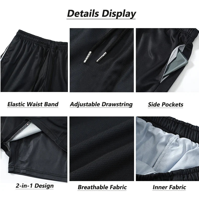 Berserk Skull Print 2 in 1 Running Workout Shorts