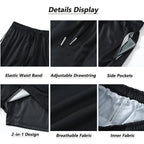 Berserk Skull Print 2 in 1 Running Workout Shorts